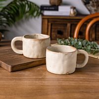 Tasse en grès faite à la main personnalisée ménage bureau rétro irrégulière ancienne tasse en céramique de lait de café