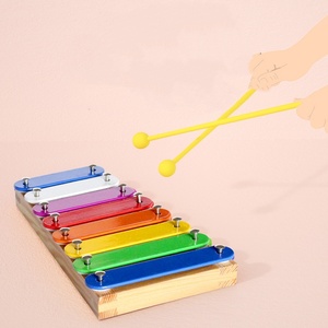 Glockenspiel Xylophone en métal arc-en-ciel à 8 tons, instrument de percussion Orff pour enfants, jouet musical éducatif précoce pour enfants, coloré - Product Image 3