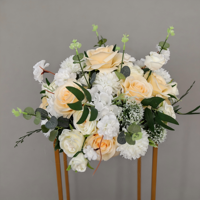 Centres de table de mariage artificiels de luxe en gros, arrangements modernes de roses pour la décoration des tables de banquets et d'événements d'hôtel