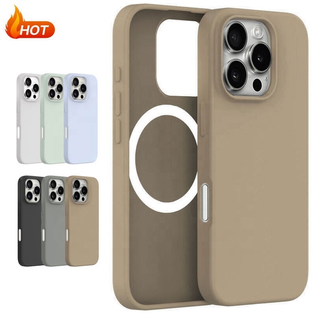 New Liquid Silicone Magnetic Protective Phone Cases Shockproof Wireless Charging Mobile Phone Case for iPhone 16 Pro Max