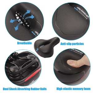 Selle da Bicicletta Comode in Memory Foam ad Alta Elasticità di Colore Nero, Componenti per Bici, Ammortizzanti e Impermeabili - Product Image 2