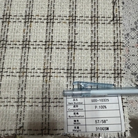 Tela Tweed a Cuadros Metálica Dorada de 310 g/m², 100% Poliéster, Teñida con Hilo, Tejido Transpirable, Chaqueta de Lujo para Mujer, Traje, Abrigo SDD-10325