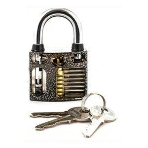 Mini <span class=keywords><strong>cadenas</strong></span> d'entraînement <span class=keywords><strong>transparent</strong></span> pour serrurier, avec clé, pour la formation en ouverture de serrures et la pratique des techniques de serrurerie, matériel de quincaillerie pour meubles - Product Image 4