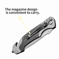 Couteau pliant multifonctionnel de survie en acier inoxydable pour l'extérieur, couteau d'urgence portable avec décapsuleur et brise-vitre