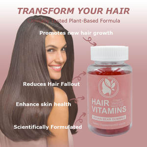 Complément alimentaire à base de plantes, gommes vitaminées pour les cheveux, complément alimentaire, collagène, biotine, cheveux plus longs, plus forts, plus sains, formulé - Product Image 4