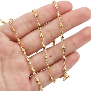 Gold Plated Stainless Steel Beaded Chain Small Round <b>Ball</b> Chain For <b>Bracelet</b> Necklace Accessories Whole Meter Length Unisex - Product Image 2