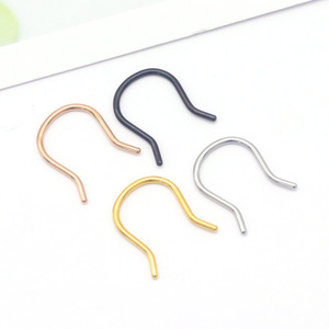 Stainless Steel U-Shaped Nose <b>Ring</b> Silver <b>Black</b> Rainbow Gold Blue Rose Gold Septum Piercing Jewelry Geometric Hook Design - Product Image 4