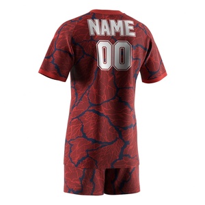 Ensemble de Luxe T-shirt et Short de Sport pour Homme – Maillot de Rugby à Col Rond Sublimé pour Entraînement et Équipe – Qualité Supérieure - Product Image 2