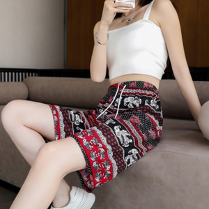 Pantaloni Cool a vita alta da donna pantaloncini da frigorifero con Design a elefante per pantaloni pieghettati dimagranti da magazzino - Product Image 1