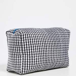 Custom Large Zipper Pouch Eco-Friendly Reusable Portable Cotton Cosmetic Organizer Women Striped Black <b>Makeup</b> Bag Brush <b>Storage</b> - Product Image 2