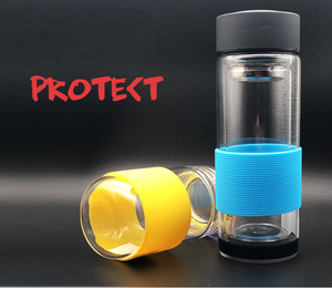 Housse de tasse isolante en silicone anti-brûlure et antidérapante, manchon central en silicone de 6,5 cm pour tasse, manchon de protection en silicone pour verre - Product Image 5