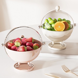 <span class=keywords><strong>Assiette</strong></span> en plastique haut de gamme de luxe <span class=keywords><strong>l</strong></span>éger pour fruits, collations et bonbons, boîte à fruits secs rotative pour salon et fête - Product Image 2