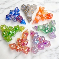 Lot de dés polyédriques en acrylique en gros, dés en plastique à motif tourbillonnant pour les jeux de rôle RPG Dungeons and Dragons