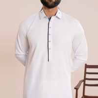 En Yeni Tasarım İslami Erkek Şalvar Kameez Yan Cepli Rahat Kesim Normal Boy Hızlı Kuruyan Kırışmaz Pamuklu Parti Kıyafeti