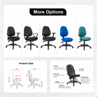 Chaise de bureau exécutive moderne réglable en nylon avec dossier en tissu, siège en mousse moulée, base pivotante, plusieurs couleurs