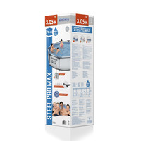 56406 Aufstellbarer PVC-Pool 3,05m X 76cm Großer Familien-Stahlpool für Draußen & Zubehör Aufblasbarer Schwimmpool
