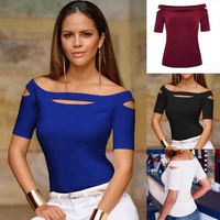 Vente en gros d'usine vêtements d'été décontractés pour filles à la mode vacances sexy col fendu épaule rosée vêtements pour femmes à manches courtes robe chemise et haut