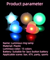Lampu Cincin LED RGB 15 Warna Langxun Love dengan Logo Kustom Plastik untuk Konser, Rapat, Iklan, Hadiah Promosi
