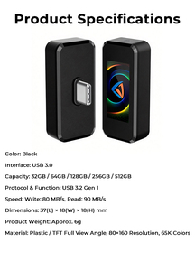 Лидер продаж: <span class=keywords><strong>USB</strong></span>-флешка 3.0 с настраиваемым логотипом, ЖК-экраном, 128 ГБ, для отображения цифровых фото, металлическая, для рекламных бизнес-подарков - Product Image 3