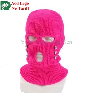 Nouveau bonnet tricoté brodé à trois motifs, écharpe et masque en coton pour le maintien au chaud - Product Image 3
