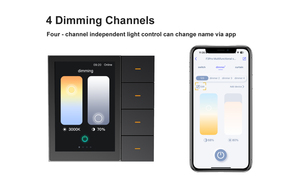 Tuya 4 Gang Zigbee Smart Home Producto Interruptor de pared con pantalla táctil Aplicación Panel de control Soporte de hotel Google Alexa F3 Pro - Product Image 3