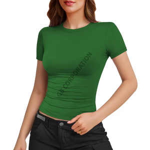 Camiseta lavada vintage de gran tamaño de alta calidad para mujer, estilo informal a la moda, talla grande, precio al por mayor de Bangladesh - Product Image 3