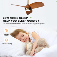 Ventilateur de plafond rétro couleur bois de 36 pouces avec lumière LED et télécommande Ventilateur de plafond rustique vintage de style moderne