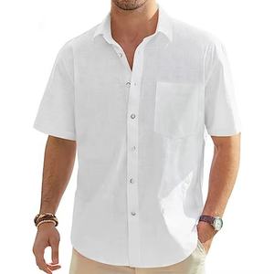 Custom Clothes Men T-shirt <b>Linen</b> Short Sleeve Casual Shirts Plus Size Men's Shirts Summer <b>Tops</b> With Pocket Shirts for Men - Product Image 5