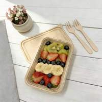 Boîte à lunch en fibre de coque de riz avec séparateur, compatible micro-ondes, sans BPA, récipient alimentaire 500ml 1000ml avec couvercle pour étudiants et préparation de repas au bureau