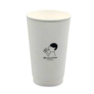 ถ้วยกระดาษหนาสองชั้นแบบใช้แล้วทิ้งสำหรับกาแฟ/ชานมวัสดุคราฟท์ปั๊มเครื่องดื่มร้อนปั๊มขึ้นรูปเอง - Product Image 4