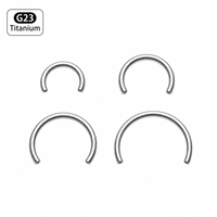 Barre Courbe en Titane G23 F136 16G 1.2mm avec Filetage Interne 0.9mm pour Piercing Corporel 6-12mm