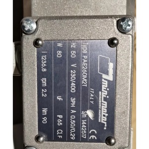 Motorreductor Minimotor PAE260M2T 80W 230V 400V para Montaje en Panel, Fabricado en Italia - Product Image 2