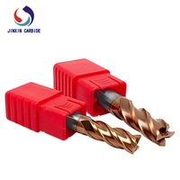 Fraise à queue plate en carbure HRC55 à 4 cannelures avec revêtement TiAlN en acier au tungstène pour usinage CNC de métaux, fabriquée à Zhuzhou