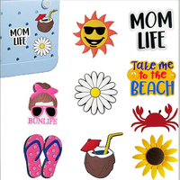Breloques et accessoires personnalisés en PVC imperméable et durable pour sacs fourre-tout à logo sur mesure, breloques en EVA pour sacs de plage, vente en gros sous marque privée