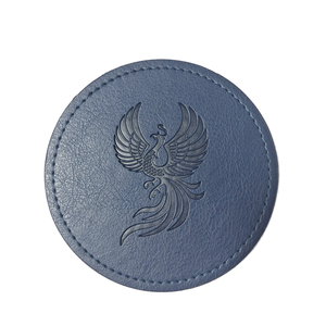 Customizable logo Leather Coasters Drink Tea Coffee Cup coaster Easy to Clean Placemats Round Tea Pad Table Pad