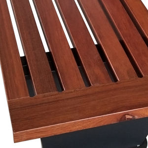 Chaise en bois carrée de <span class=keywords><strong>banc</strong></span> de patio en bois de jambe longue d'acier inoxydable de style moderne pour le parc extérieur de jardin et le lieu public pour diner - Product Image 4