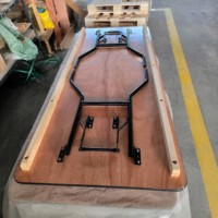Table à manger pliante en bois pour hôtel, restaurant, banquet, mariage, événement, location, utilisation en extérieur, en intérieur, usage commercial