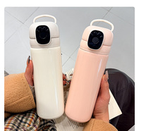 Nueva Botella de Agua con Huella Dactilar, Termo Deportivo para Niños, Tapa Doble, Ideal para Viajes, Compacta