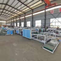 Geavanceerde volautomatische machine voor het maken van geweven zakken met PLC-motor voor cement/PP geweven perforatie, bedrukking, stiksel en linerplaatsing