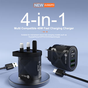 ЕС вилка 40 Вт <span class=keywords><strong>2</strong></span> USB <span class=keywords><strong>2</strong></span> PD зарядное устройство Быстрая зарядка <span class=keywords><strong>2</strong></span>.1A зарядное устройство для телефона Samsung Huawei Xiaomi адаптер для мобильного телефона EU/US/UK PLUG - Product Image 3