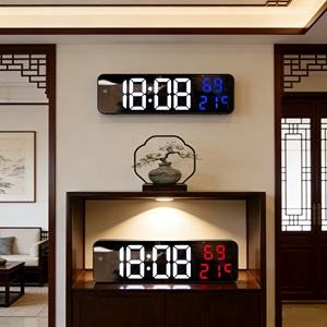 Reloj de Pared LED Digital Eléctrico Silencioso y Estético, Temperatura, Atenuación Automática, Humedad, Alarma, Pantalla Grande, Calendario, Hogar - Product Image 1