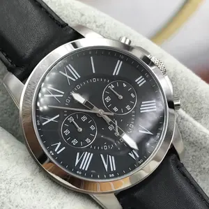 Relógio de pulso montre masculino, de alta qualidade, fs4656, relógios originais de quartzo, relógios de pulso de couro com caixa