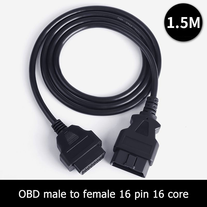 30cm OBD male to female 16pin 16 core extension cable OBD2 diagnostic tool extension cable