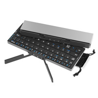 Kablosuz Makaslı Anahtarlı Katlanabilir Mini Klavye, iPad Tablet Telefon için Standlı - Taşınabilir Şarj Edilebilir
