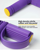 Ejercitador Abdominal Multifuncional de 4 Tubos, Cuerda de Resistencia para Abdominales, Yoga y Ejercicios en Casa, Pedal de Resistencia Elástica