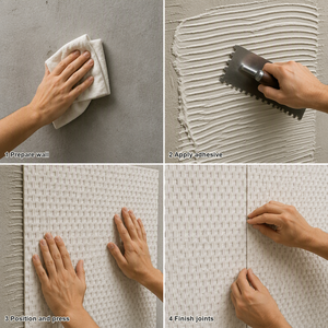 Pannello Murale Effetto Rattan Beige Bianco in Pietra Morbida 600 X 1200 mm per Pareti di Caffetterie e Rivestimenti Interni - Product Image 5