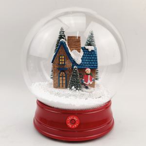 Globo de nieve de bolas de cristal con música, bola de nieve de Papá Noel de resina, led grande, Navidad, 18cm, gran oferta - Product Image 2