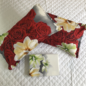 Ensemble de draps de lit 3 pièces 100% coton 100% motif de feuilles pliées jetables avec taie d'oreiller pour lits King Queen Double Single Size - Product Image 4