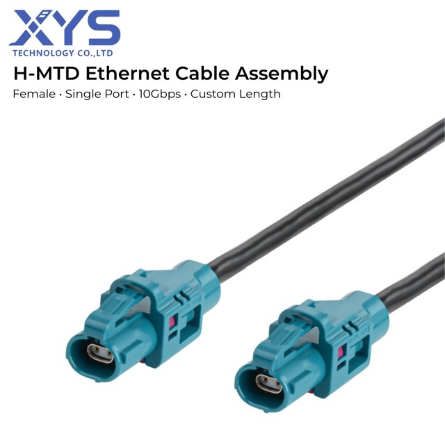 Automotive Ethernet Cable H-MTD Compatible (E6K10A-1CAZ5-Z) Female Female 50 High-Speed RF Coaxial Double Shielded Cable
