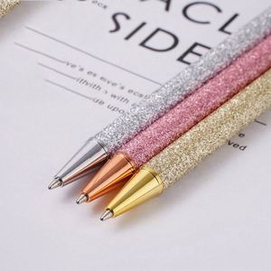 Cadeaux de mariage promotionnels, stylo à bille en métal brillant avec enveloppe scintillante, en acier inoxydable, avec un clic, en cuir PU, 1,0 mm - Product Image 2